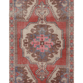 Vintage Nevşehir Turkish Area Rug 4x7 ft — Red & Beige Distressed