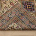 Vintage Kayseri Turkish Area Rug 6x9 ft — Beige & Red Geometric