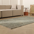 Vintage Isparta Turkish Area Rug 4x8 ft — Beige & Gray Floral