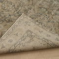 Vintage Isparta Turkish Area Rug 4x8 ft — Beige & Gray Floral