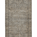 Vintage Isparta Turkish Area Rug 4x8 ft — Beige & Gray Floral