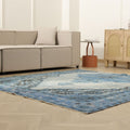 Vintage Manisa Turkish Area Rug 6x7 ft — Blue Floral