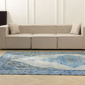 Vintage Manisa Turkish Area Rug 6x7 ft — Blue Floral