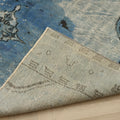 Vintage Manisa Turkish Area Rug 6x7 ft — Blue Floral