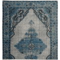 Vintage Manisa Turkish Area Rug 6x7 ft — Blue Floral