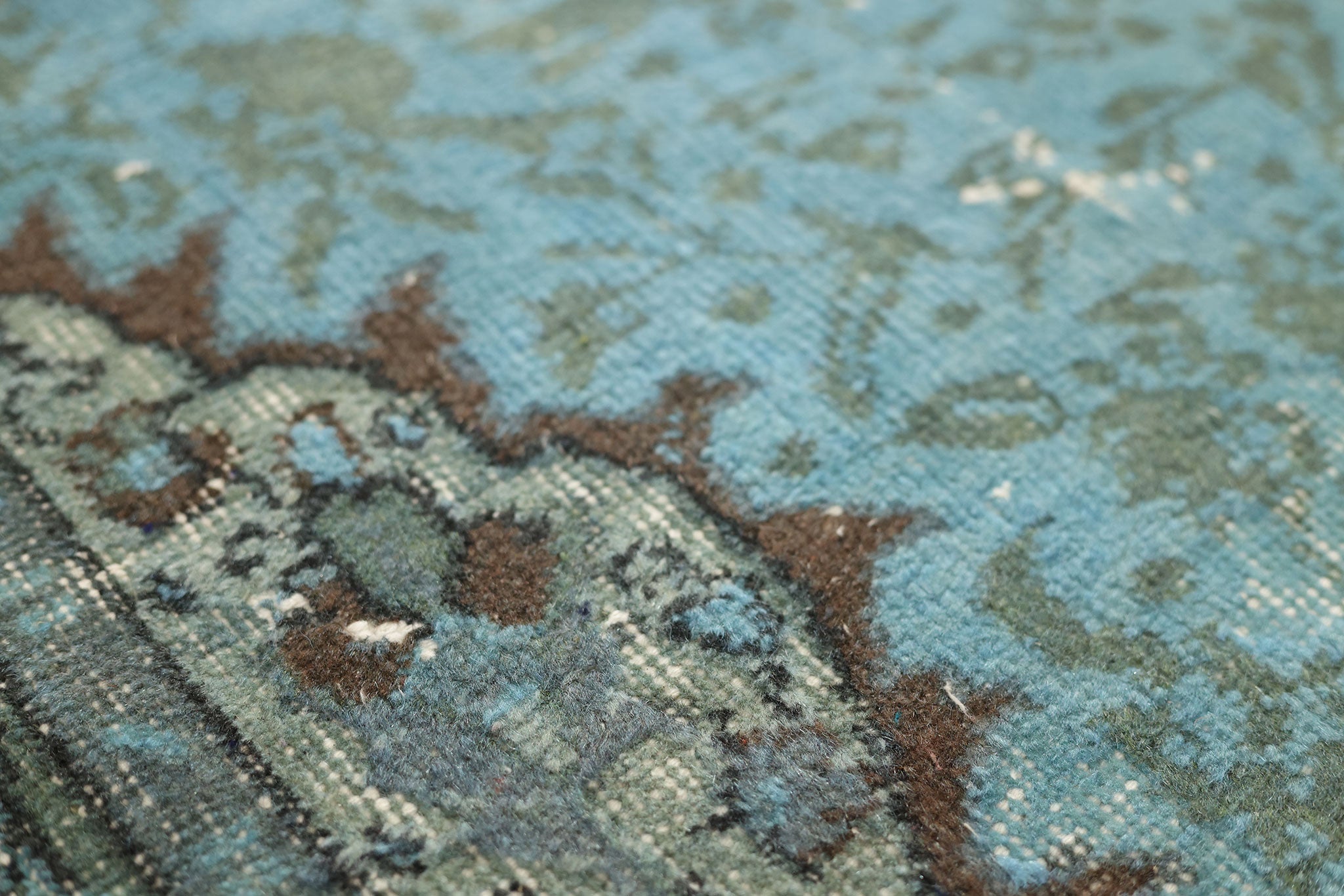 Vintage Isparta Turkish Area Rug 5x9 ft — Blue Floral