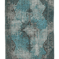 Vintage Isparta Turkish Area Rug 5x9 ft — Blue Floral
