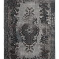 Vintage Isparta Turkish Area Rug 5x9 ft — Gray Floral (No. 55185)