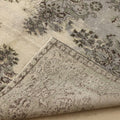 Vintage Isparta Turkish Area Rug 5x8 ft — Beige & Gray Floral (No. 55187)