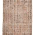 Vintage Manisa Turkish Area Rug 6x9 ft — Orange & Beige Floral (No. 55194)