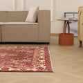 Vintage Isparta Turkish Area Rug 5x8 ft — Red & Beige Floral (No. 55196)