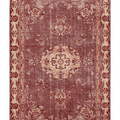 Vintage Isparta Turkish Area Rug 5x8 ft — Red & Beige Floral (No. 55196)