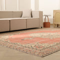 Vintage Isparta Turkish Area Rug 6x10 ft — Red Floral (No. 55199)