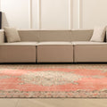 Vintage Isparta Turkish Area Rug 6x10 ft — Red Floral (No. 55199)