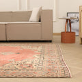 Vintage Isparta Turkish Area Rug 6x10 ft — Red Floral (No. 55199)