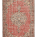 Vintage Isparta Turkish Area Rug 6x10 ft — Red Floral (No. 55199)
