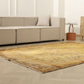 Vintage Isparta Turkish Area Rug 5x8 ft — Yellow Floral