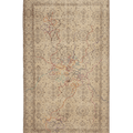 Vintage Isparta Turkish Area Rug 5x9 ft — Beige Floral (No. 55201)