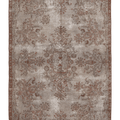 Vintage Isparta Turkish Area Rug 5x9 ft — Gray Floral (No. 55202)
