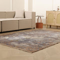 Vintage Isparta Turkish Area Rug 5x8 ft — Gray & Brown Floral (No. 55204)