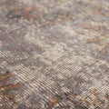 Vintage Isparta Turkish Area Rug 5x8 ft — Gray & Brown Floral (No. 55204)