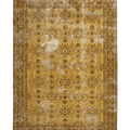 Vintage Isparta Turkish Area Rug 7x10 ft — Yellow Distressed