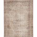 Vintage Isparta Turkish Area Rug 5x8 ft — Beige & Brown Floral (No. 55207)