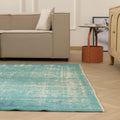 Vintage Isparta Turkish Area Rug 6x10 ft — Blue Overdyed (No. 55212)