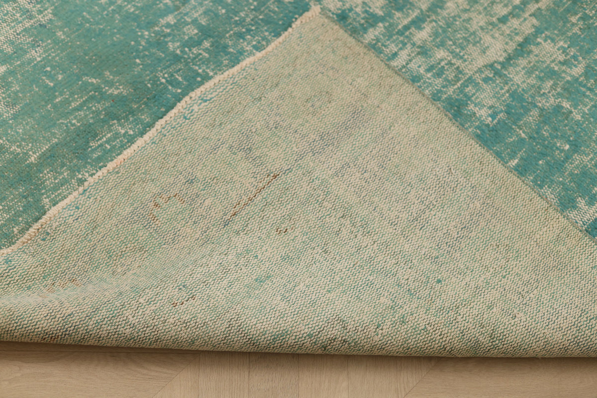 Vintage Isparta Turkish Area Rug 6x10 ft — Blue Overdyed (No. 55212)
