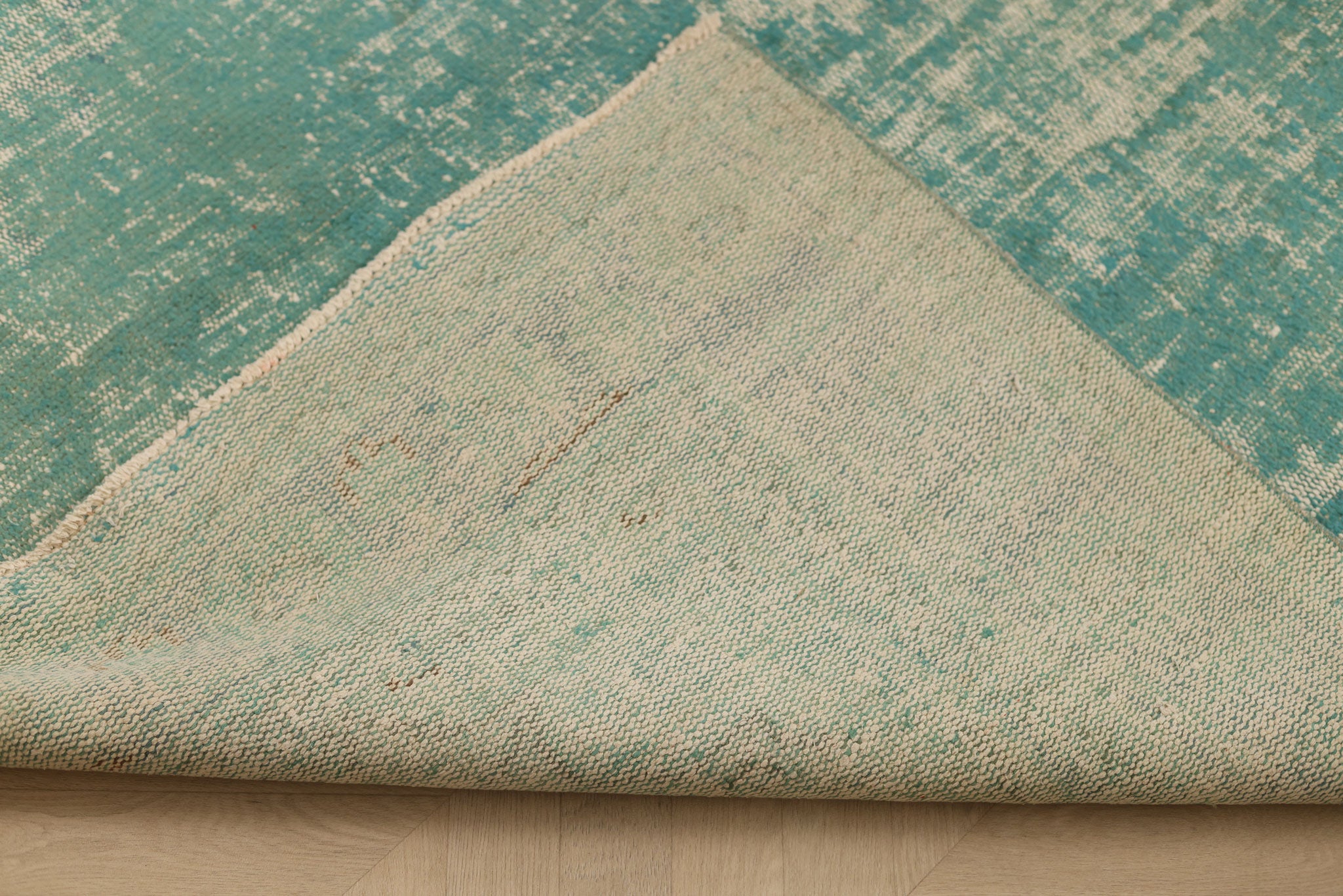 Vintage Isparta Turkish Area Rug 6x10 ft — Blue Overdyed (No. 55212)