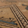 Vintage Muğla Turkish Area Rug 5x8 ft — Beige & Blue Geometric