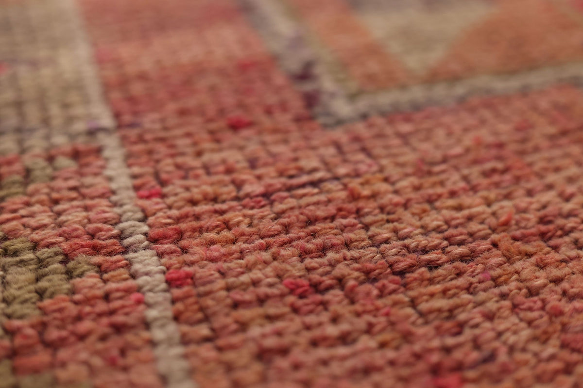 Vintage Southeastern Persian Style Runner Rug 3x11 ft — Red & Brown Geometric