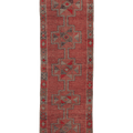 Vintage Southeastern Persian Style Runner Rug 3x11 ft — Red & Brown Geometric