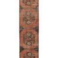 Vintage Malatya Turkish Runner Rug 2x11 ft — Brown & Red Geometric