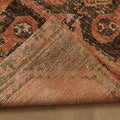 Vintage Malatya Turkish Runner Rug 2x11 ft — Brown & Red Geometric