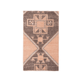 Vintage Malatya Turkish Doormat 2x4 ft — Orange & Brown Geometric (No. 55306)