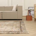 Vintage Isparta Turkish Area Rug 6x9 ft — Gray & Yellow Distressed