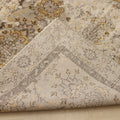 Vintage Isparta Turkish Area Rug 6x9 ft — Gray & Yellow Distressed