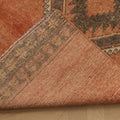 Vintage Malatya Turkish Runner Rug 3x12 ft — Orange & Brown Geometric