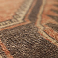 Vintage Malatya Turkish Runner Rug 3x12 ft — Orange & Brown Geometric
