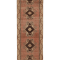 Vintage Malatya Turkish Runner Rug 3x11 ft — Brown & Beige Geometric
