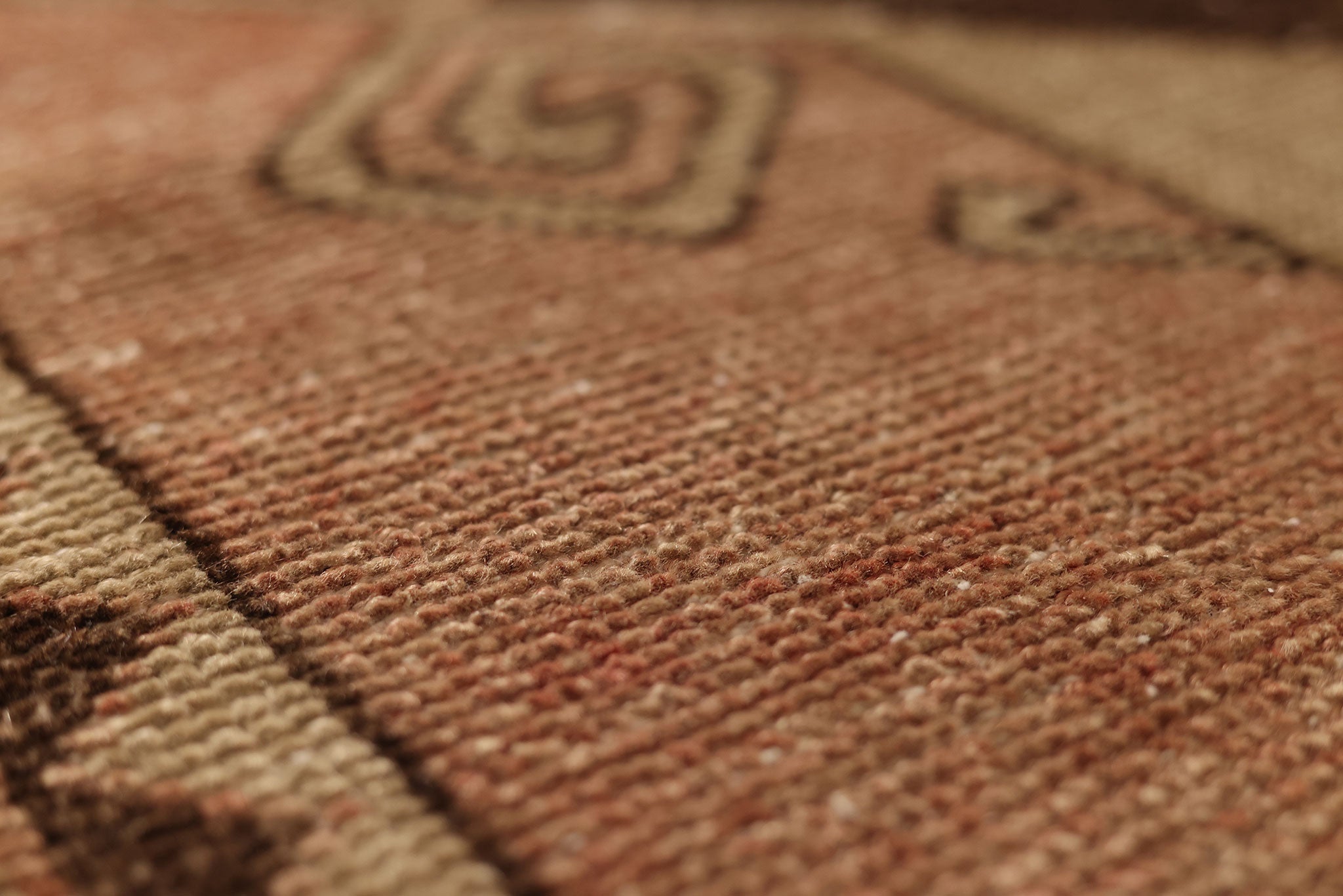Vintage Malatya Turkish Runner Rug 3x11 ft — Brown & Beige Geometric