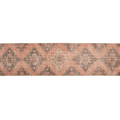 Vintage Konya runner rug in burnt orange with faded floral patterns, handmade from wool and cotton, 2.8 x 12.4 ft.