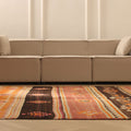 Vintage Sivas Turkish Kilim Runner Rug 7x12 ft — Brown & Orange Geometric
