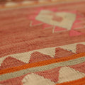 Vintage Sivas Turkish Kilim Runner Rug 7x12 ft — Brown & Orange Geometric