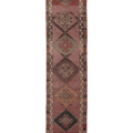 Vintage Southeastern Persian Style Runner Rug 3x12 ft — Pink & Brown Geometric