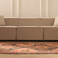 Vintage Malatya Turkish Runner Rug 4x12 ft — Red & Brown Geometric
