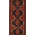 Vintage Malatya Turkish Runner Rug 4x12 ft — Red & Brown Geometric