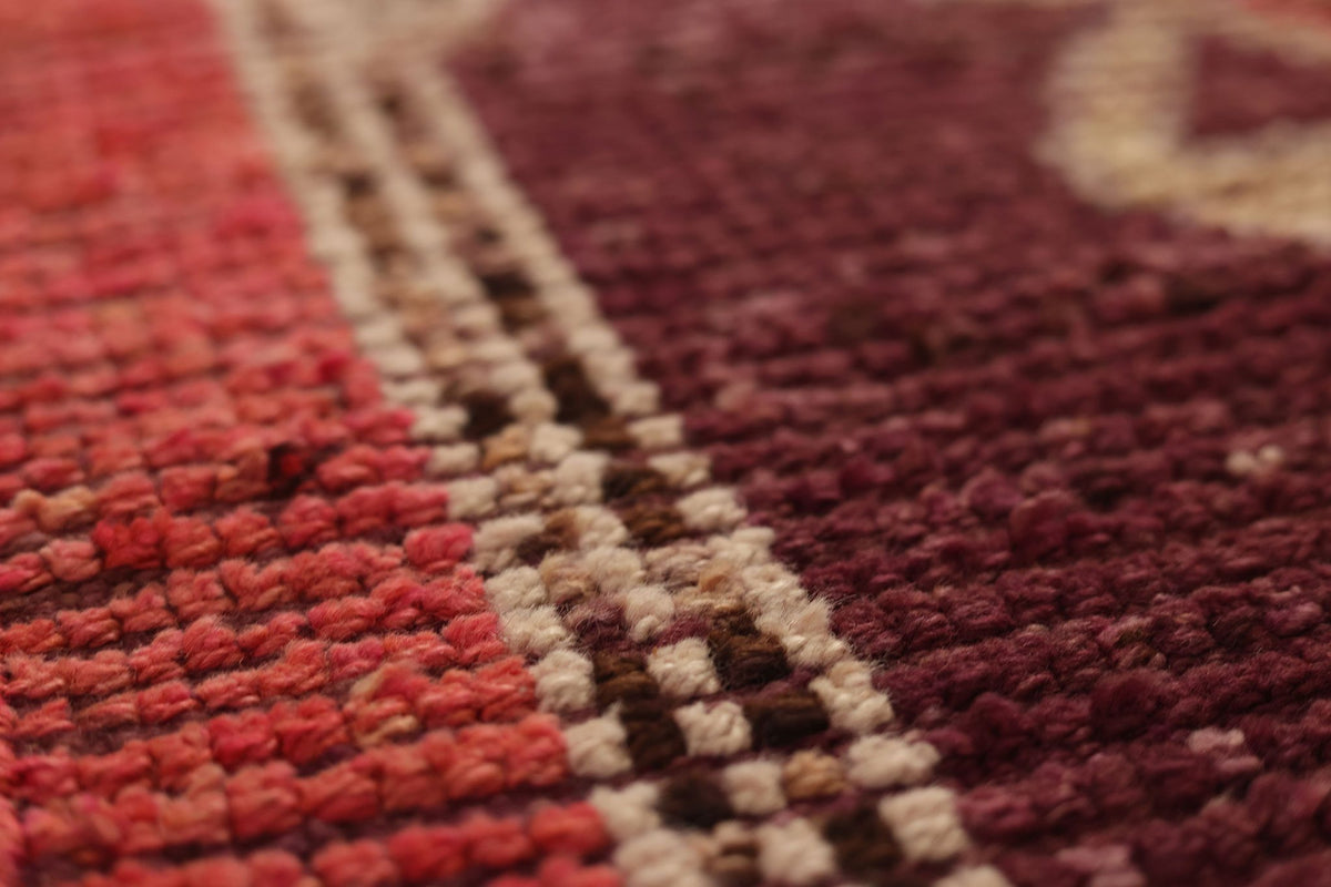 Vintage Southeastern Persian Style Runner Rug 3x10 ft — Red & Brown Geometric