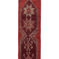 Vintage Southeastern Persian Style Runner Rug 3x10 ft — Red & Brown Geometric